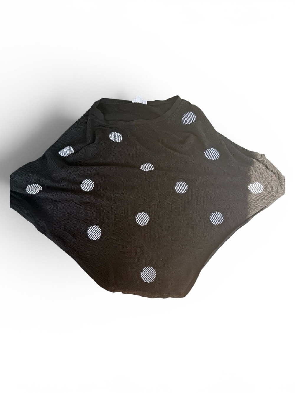 Chicos Women’s L/XLBlack Polka Dot Lightweight Poncho Worn Once - Picture 6 of 6